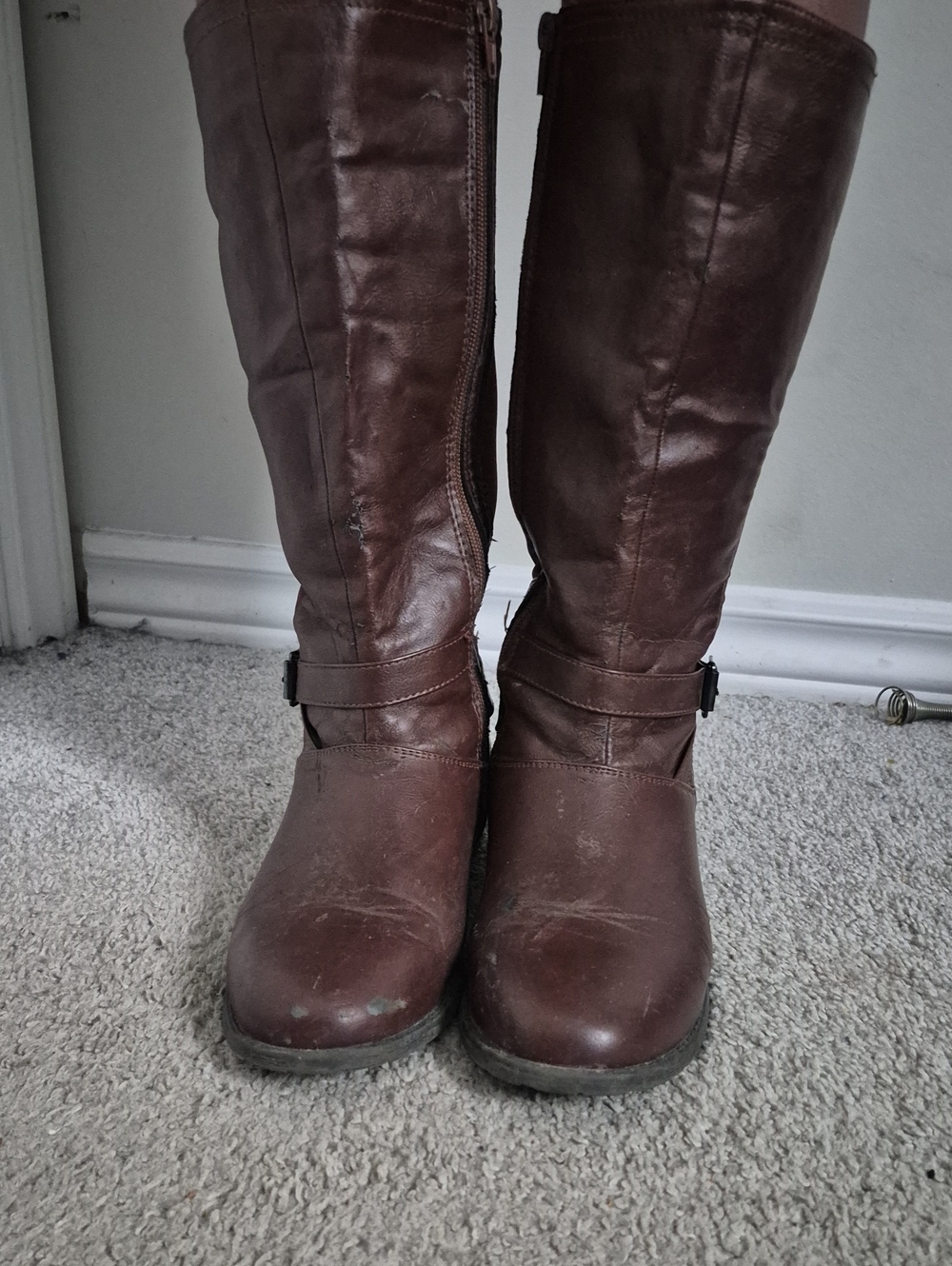 Classic Brown Leather Knee-High Women's Boots